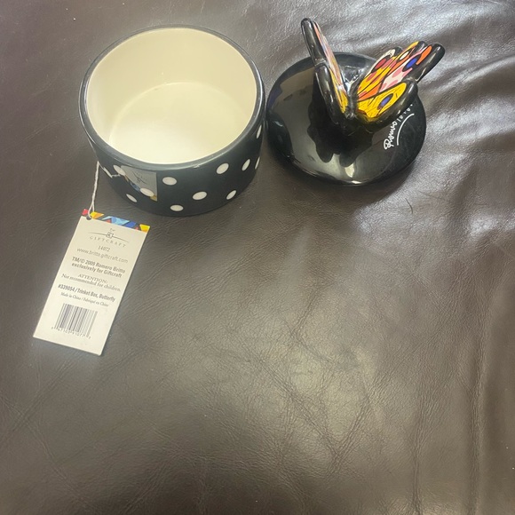 Romero Britto 2009 Butterfly Trinket Covered Ceramic Dish 14072 - Picture 5 of 5